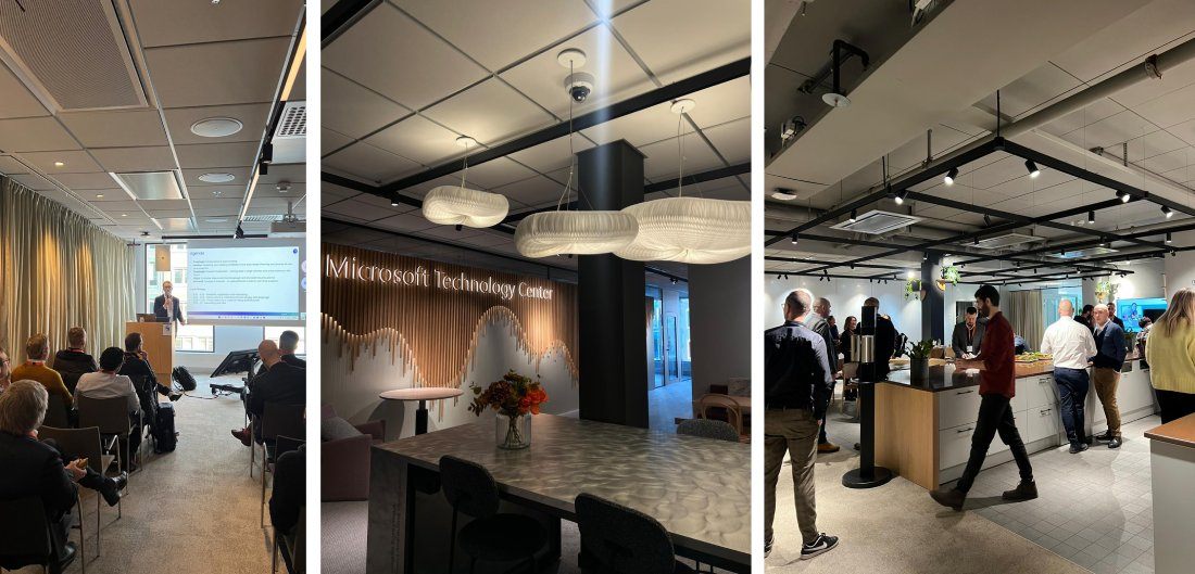 Collage d‘interventions et de mise en réseau lors des événements Microsoft en Norvège et en Suède