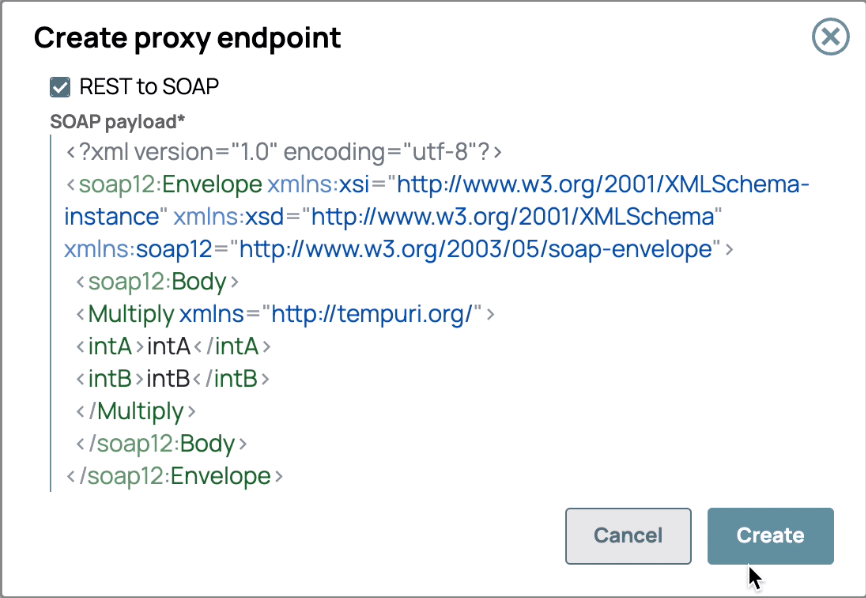 Konfigurieren der SOAP-Nutzlast basierend auf eingehenden Abfrageparametern für REST to SOAP Proxy