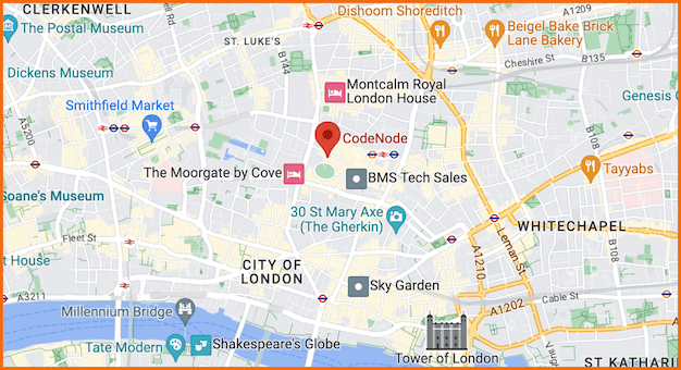 CodeNode location on a map of London