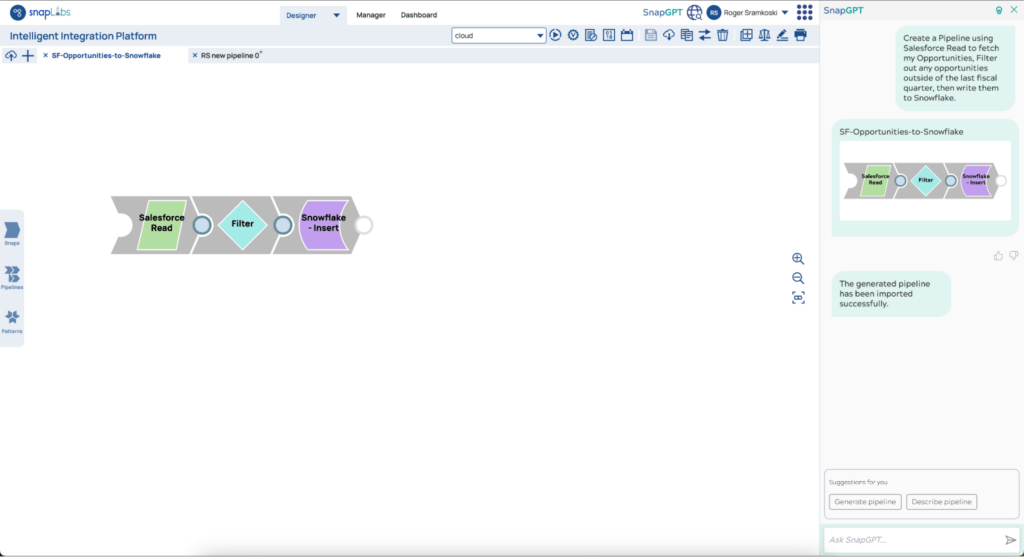 Pipeline created by SnapGPT that closely resembles the we prompt provided