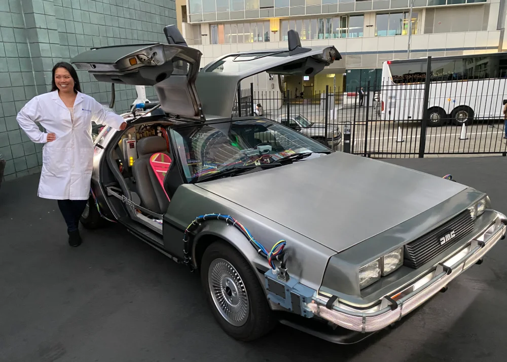 The Delorean from the Back to the Future movies at the SnapLogic Integreat Tour in San Francisco