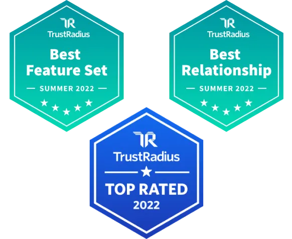 Trust Radius top rated award badges