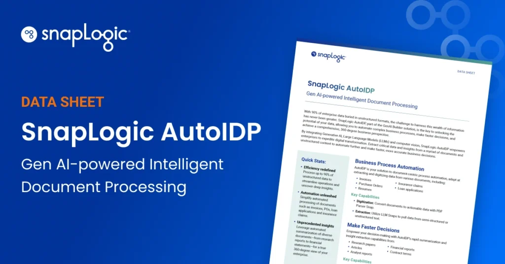 SnapLogic AutoIDP, Gen AI-powered Intelligent Document Processing