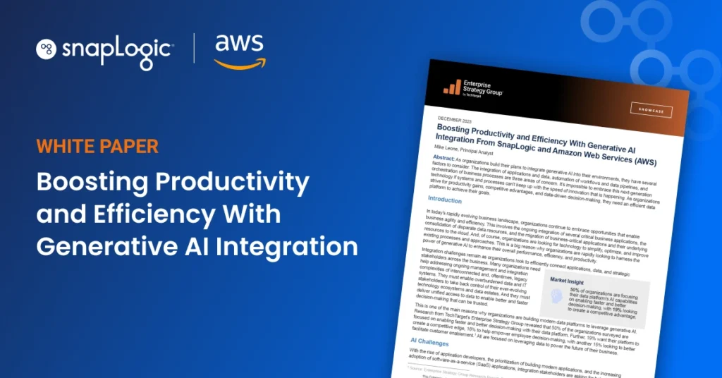 Boosting Productivity and Efficiency With Generative AI Integration From SnapLogic and Amazon Web Services (AWS)