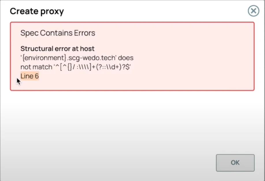 SnapLogic UI displays an error during the import of an OpenAPI specification