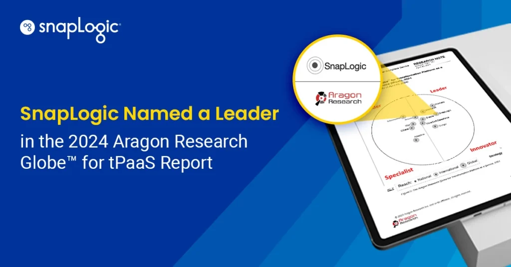 SnapLogic è stata nominata leader nel rapporto Aragon Research Globe for tPaaS 2024
