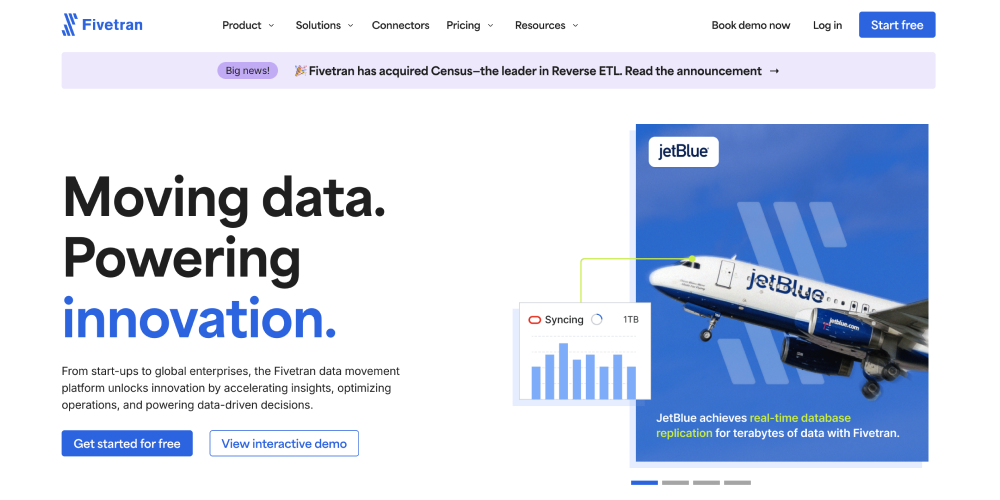Fivetran Homepage