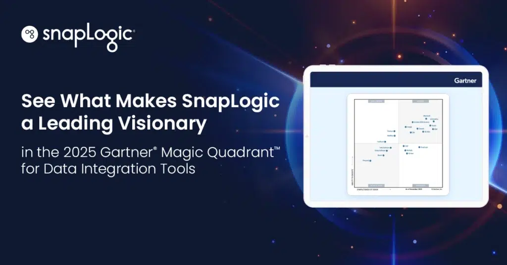 See what makes SnapLogic a leading Visionary in the 2025 Gartner® Magic Quadrant™ for Data Integration Tools