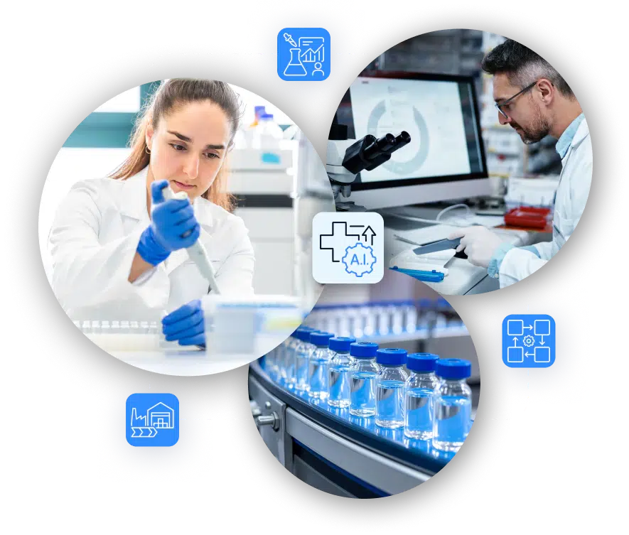 Ricerche e prodotti farmaceutici realizzati tramite integrazione connessa