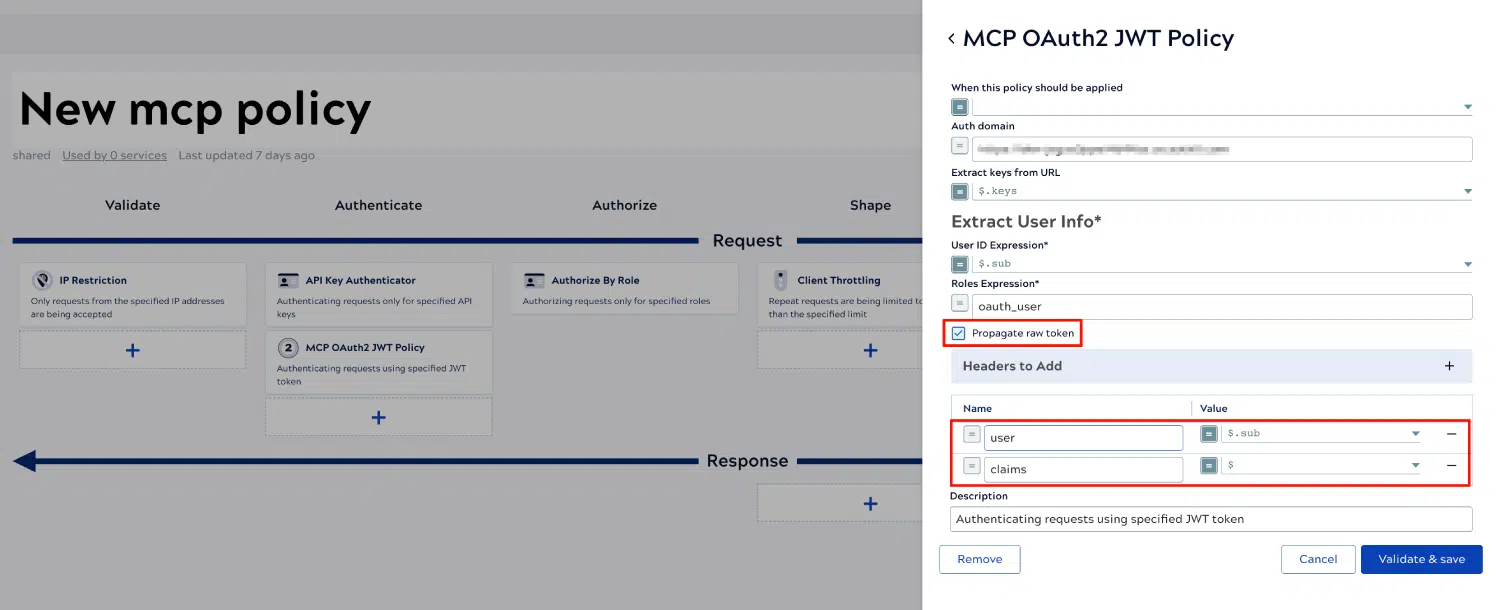 Nuova schermata delle politiche MCP in SnapLogic