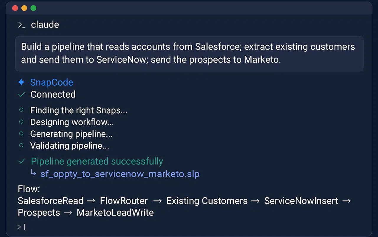Build enterprise integrations with SnapCode