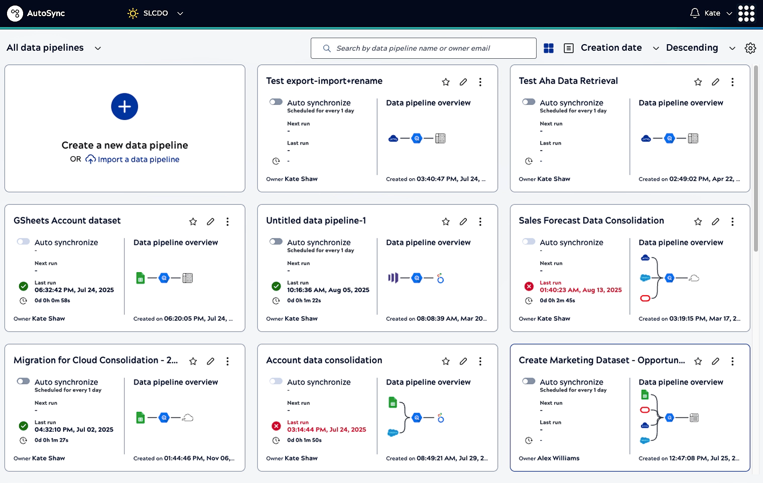 AutoSync Pipeline Running Dashboard